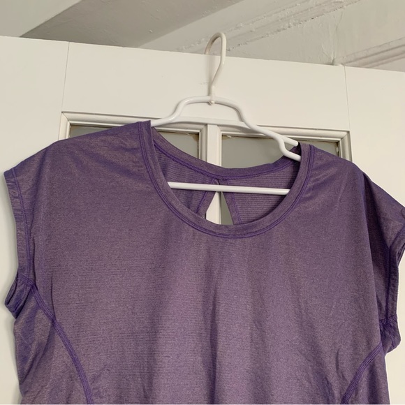LULULEMON Purple Iridescent Cropped Muscle Tee Sleeveless Top - Picture 5 of 10